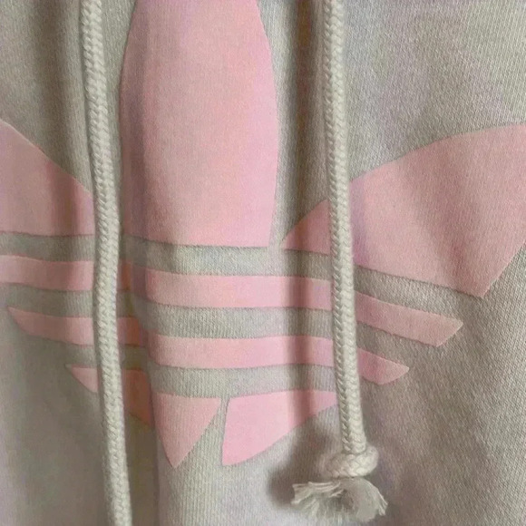 NWT- Adidas Pink Crop Hoodie Top ( size Large) - Picture 2 of 5